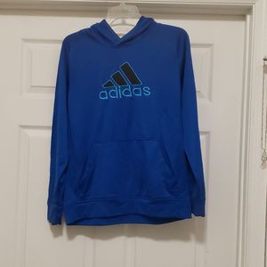 Adidas mens blue pullover Sweatshirt with hoodie